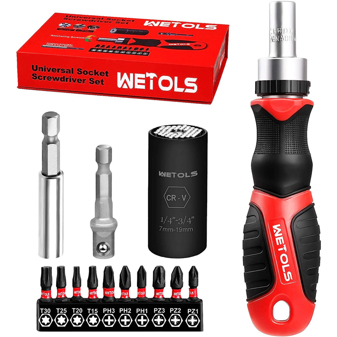 WETOLS Universal Socket Tool Set Gifts for Men - Christmas Stocking Stuffers for